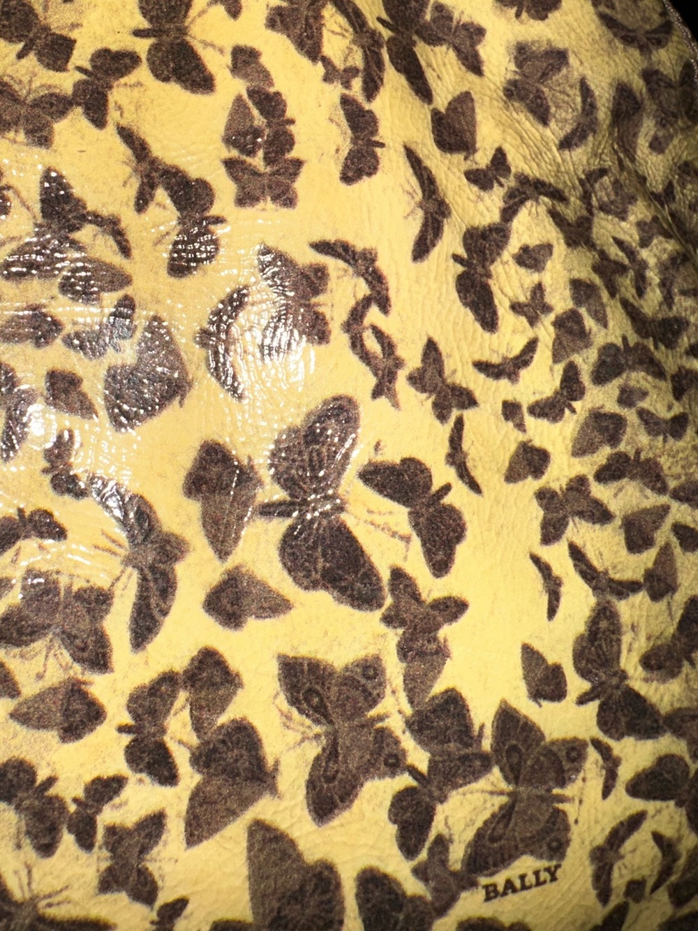Bally Joletta A/85 Butterfly Print Leather Bag Made in Switzerland + Strap - Picture 12 of 13